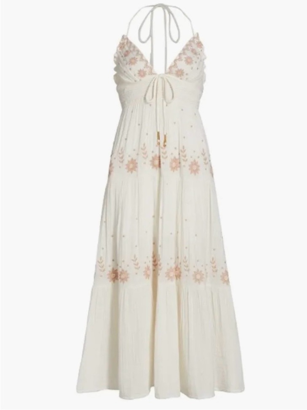 Free People Real Love Cream Embroidered Boho Maxi Dress - Picture 2 of 3